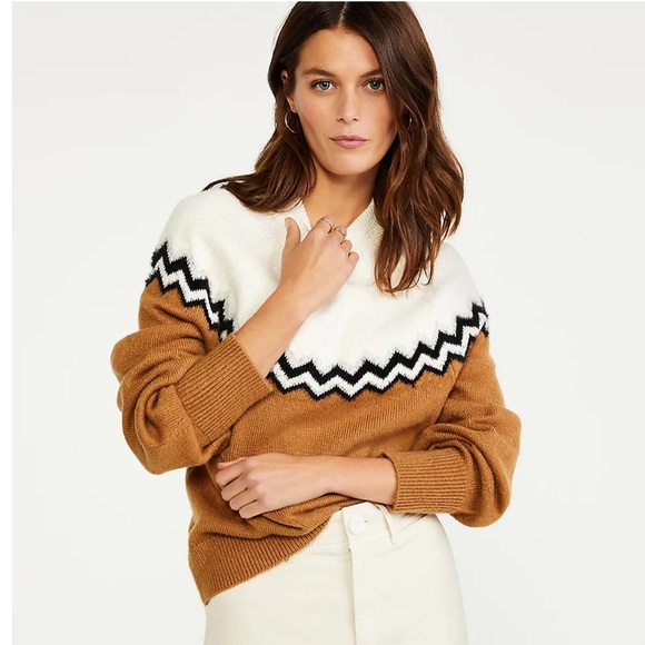 Ann Taylor Sweaters - Ann Taylor Colorblock Fair Isle Sweater